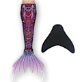 Miniatyrbilde 1 av 4: Havfruehale for jenter med Monofin mørkerød dark red-FA5- dark red 140