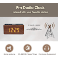 Miniatyrbild 5 av 5: Sängbordsradio i trä med FM-radio och väckarklocka, 10 W supersnabb