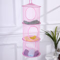 Miniatyrbild 6 av 10: Hängande förvaringsväska 3 Tier Mesh Net Kids Badrum Organizer Blue