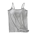 Miniatyrbild 1 av 5: Tanktopp med inbyggd BH Justerbara Spaghettiremmar Tank Top för Kvinnor Formell Vardag Fest Bal Hampa Aska Hemp Ash 3XL