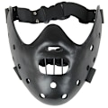 Miniatyrbillede 1 af 5: Halloween Maske Hannibal Lecter Maske Gysende Halloween Rollespil Realistisk Gyser Morder Maske Halv Ansigt Hovedbeklædning Harts black