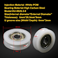 Miniatyrbilde 3 av 5: 4 stk Runde Spor Nylon Ruller D