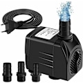 Miniatyrbillede 1 af 5: Nedsænkelig vandpumpe, 65W 3000L/H Mini Akvariepumpe, Justerbar Fontænepumpe til Damfontæne Fiskedam med 3 Dyser, 3m Ledning (Lyd 20 til 30-FA2-