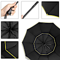 Miniatyrbillede 7 af 11: 3-delt Foldbar Dobbelt Stor Paraply Vindmodstand Golf Paraply bule