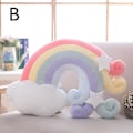 Miniatyrbilde 1 av 5: Plush Sky Puter Godteri Farge Regnbue Sky Stjerne Måne Pute Sitte Kastepute Leke For Barn Gave Hjem Stue Kontor Innredning B