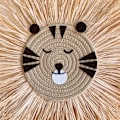 Miniatyrbild 3 av 4: Vävda trådtecknade L-ion Tiger Macrame Tassel Huvud Vägg Hängande Dekor 19.6in Style 4