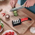 Miniatyrbilde 8 av 11: Knivsliper for kjøkkenkniver - 4-delt sliper Multifunksjon svart black