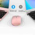 Miniatyrbillede 5 af 5: Trådløs mus Bluetooth-kompatibel / 2.4G To forbindelsestilstande Genopladelig RGB-mus Gamer Stille mus til bærbar computer Two Modes Silver