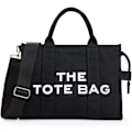 Miniatyrbillede 1 af 5: Canvas Tote Bag til kvinder - Tyk canvas taske med lynlås og skulderrem til arbejde, skole, rejser og shopping