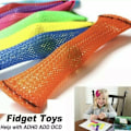 Miniatyrbillede 5 af 5: Mesh & Marmor Fidget Legetøj Stress Relief Legetøj Lugnande Sensorisk Yellow
