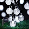 Miniatyrbillede 1 af 5: Utomhus Solar String Lights, 12M 100 LED Solar Crystal Ball Light Outdoor Vandtæt 8 Tilstande, Bryllupsfest, Hvid
