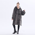 Miniatyrbillede 2 af 5: Oversized Sherpa Hoodie, Bærbar Hoodie Sweatshirt Tæppe