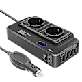 Pikkukuva 3 / 5: 200W Auton muuntaja, Jännitteen muuntaja 12V - 220V Älykkäällä LCD-näytöllä, 2 Pistorasiaa ja 4 USB-C-liitäntää