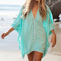 Pikkukuva 1 / 4: Dam Beachw Bikini Cover Up Kaftan Kimono Klänning Tunika Baddräkt Gr One Size Green