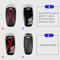Miniatyrbild 3 av 4: Skyddande skal för smart bilnyckel, skyddande skal för Audi RS A4 B9 A5 Horizon C8 A8 D5 Q5 Q7 Q8 TT 2015-2022 B-Bright Black-S