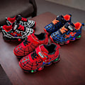 Miniatyrbillede 2 af 2: Spider-Man Lysende Sneakers til Børn, Sorte, Størrelse 26 26 black