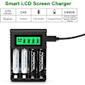 Miniatyrbillede 3 af 5: Genopladeligt batteri hurtigoplader, LCD til Ni-MH/Ni-CD AA/AAA, uafhængig kortplads og USB hurtigopladning