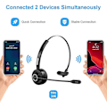 Miniatyrbillede 3 af 5: Bluetooth-hovedtelefoner med mikrofon, trådløst headset over øret, støjreducerende pc-headset til mobil