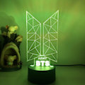 Pikkukuva 2 / 5: Qinwei 3D LED-yövalo Bts-laulaja Youth League 3D-illuusiolamppu Kaukosäädin Faneille Makuuhuoneen Sisustus --- Tyyli B2black Seat null none