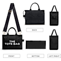 Miniatyrbillede 5 af 5: Canvas Tote Bag til kvinder - Tyk canvas taske med lynlås og skulderrem til arbejde, skole, rejser og shopping