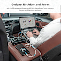 Pikkukuva 4 / 5: 200W Auton muuntaja, Jännitteen muuntaja 12V - 220V Älykkäällä LCD-näytöllä, 2 Pistorasiaa ja 4 USB-C-liitäntää