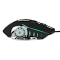 Miniatyrbillede 3 af 4: Kablet gamingmus 3600 DPI optisk mus ergonomisk mus 4 justerbare DPI-niveauer/6 knapper/7 farver vejrtrækningslys sort sort