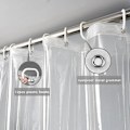 Miniatyrbild 2 av 5: Extra långt transparent duschdraperi 180x200cm, Transparent
