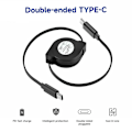 Miniatyrbild 4 av 5: PD 60W USB C indragbar datakabel, för Macbook snabbladdningssladd för typ C mobiltelefonswitch