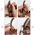 Pikkukuva 7 / 7: Väska Transformation Tillbehör för Longchamp mini Väskremmar Stansfri axelrem i äkta läder Crossbody Conversion Hängspänn Black Buckle