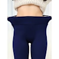 Pikkukuva 3 / 4: Pehmeät Sherpa-vuoratut leggingsit, venyvät pitkät korkeavyötäröiset leggingsit, naisten vaatteet sininen M blue