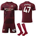 Miniatyrbillede 1 af 2: Manchester City 2024-2025 Bortetrøje til Børn, Fodboldtrøje Nr. 47 Foden 24