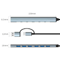 Pikkukuva 8 / 8: Multi 7-portin jakaja, nopea 5 Gbps, PC:lle ja tietokoneille TYPE C