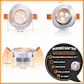 Miniatyrbilde 4 av 4: 20X LED Spot Innfelt spotlightsett Innfelt spotlight for tak IP44 3W A++ 230 V Varmt hvitt CE&ROHS med transformator