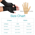 Miniatyrbillede 4 af 4: Anti-gigt kompression handsker kobber fingerless smertelindring M