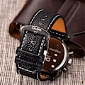 Miniatyrbild 5 av 5: Oulm Klockor Herr Quartz Casual Läderarmband Armbandsur Sport Multi-Time Zone Military Man Clock erkek saat Drop C6(with box)