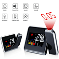 Miniatyrbilde 3 av 7: LCD-vekkerklokke Radiostyrt klokke LED Radiostyrt vekkerklokke Snooze-alarm Bordklokke med projeksjon