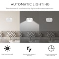 Miniatyrbillede 3 af 5: Led natlampe, 2-pak bevægelsessensorlamper indendørs, stik på natlampe med batteridrevet, natlampe til børn i soveværelset, automatisk ON/OFF, hvid