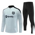 2425 Ny fodboldtræningsdragt med halv lynlås efterårs- og vinterdragt voksne børn Barcelona/Grå Barcelona/Grå Barça/Grå-FA- Barça/Grey XL