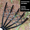 Miniatyrbilde 3 av 5: Clam Rake med nett 5 klo trehåndtak Rake Shell Digging Tool