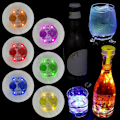 Miniatyrbillede 2 af 7: 12 stk LED farvede glasunderlag Vinflaske Lamper glasunderlag Glødende