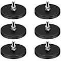 Pikkukuva 1 / 5: Kumiset magneettipohjat, 22 paunan neodyymimagneettipohja M6 kierteitetyllä magneetilla pulteilla ja muttereilla, stron (FMY)