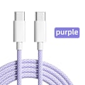 Miniatyrbild 1 av 5: 60W 3A USB Typ C till Typ C Kabel Datalinje För Iphone 15 Xiaomi Poco Snabbladdning USB C Kabel Typ C Data Laddningssladd Kabel 20V Lavender
