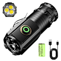 Miniatyrbillede 1 af 5: Led Mini Lommelygte Kraftfuld Type-c Genopladelig 18350 Batteri Lommelygte Lampe Med Halemagnet Taktisk Lygte