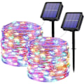 Miniatyrbild 1 av 5: Utomhus solcellslampor, [Set om 2] 2×12M 100 LED solcellslampor