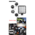 Miniatyrbild 2 av 2: 4 x 48W LED-arbetsbelysning, fyrkantig strålkastare 12V 24V långdistans LED H