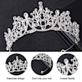 Pikkukuva 7 / 10: Prinsessakristalli Tiarat Rhinestone Hårbåge HOPEA silver