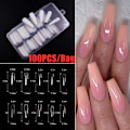 Miniatyrbild 3 av 5: 100 st Falska naglar Akrylnaglar Cover tips Kista Manikyr Ballerina Uv Gel Akryl Nagelkit Verktyg False White-100pcs