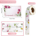 Miniatyrbillede 2 af 5: 500 stk. syltetøjmærker, rektangulære blomster selvklæbende etiketter