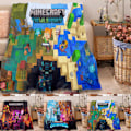 Miniatyrbilde 2 av 2: Minecraft Min Verden Spillpledd Tegneserie Super Plysjpledd B