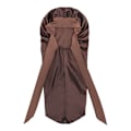 Miniatyrbilde 3 av 5: Lang satin flettet hette for kvinner Silkehette for lue brown